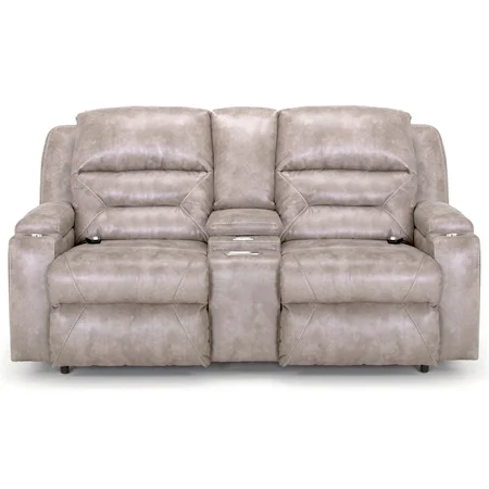 Power Reclining Console Loveseat with Power Lumbar and USB Ports